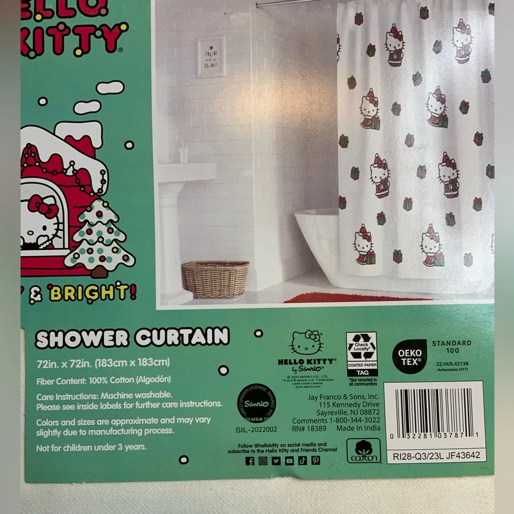 Hello Kitty christmas shower curtain